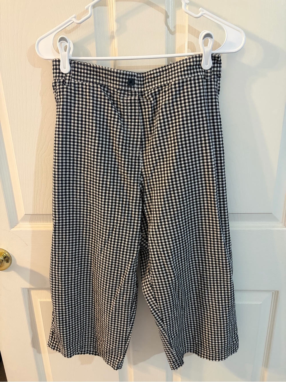 White Stag Black & White Gingham Cropped Pants L 12/14